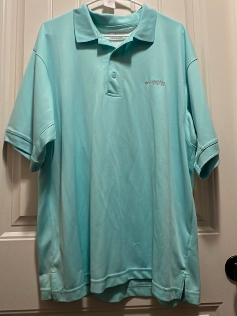 Men's Columbia Mint Green Polo Shirt Size L